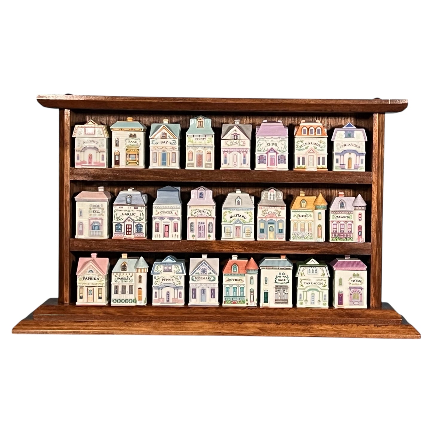 Lenox Spice Village "Craftsman Style Display Rack" - Countertop or Wall Mounted - Custom Wood Spice House Organizer Made in America.
