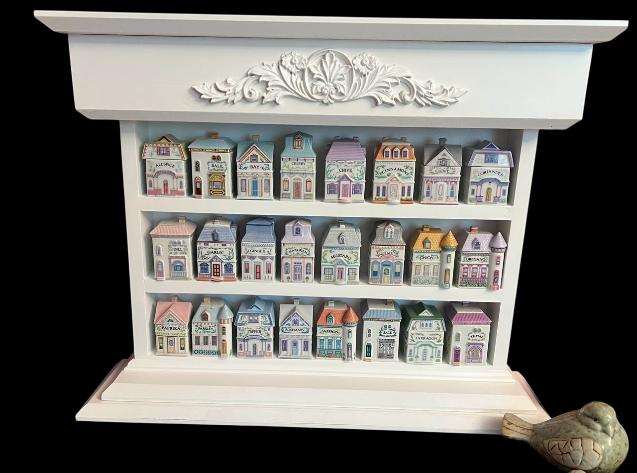 Lenox Spice Village "Victorian Style Spice Rack" - Countertop or Wall Mounted Spice Village Display - Handcrafted and Made in America