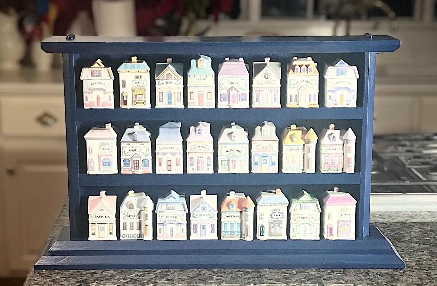 Lenox Spice Village "Craftsman Style Display Rack" - Countertop or Wall Mounted - Custom Wood Spice House Organizer Made in America.