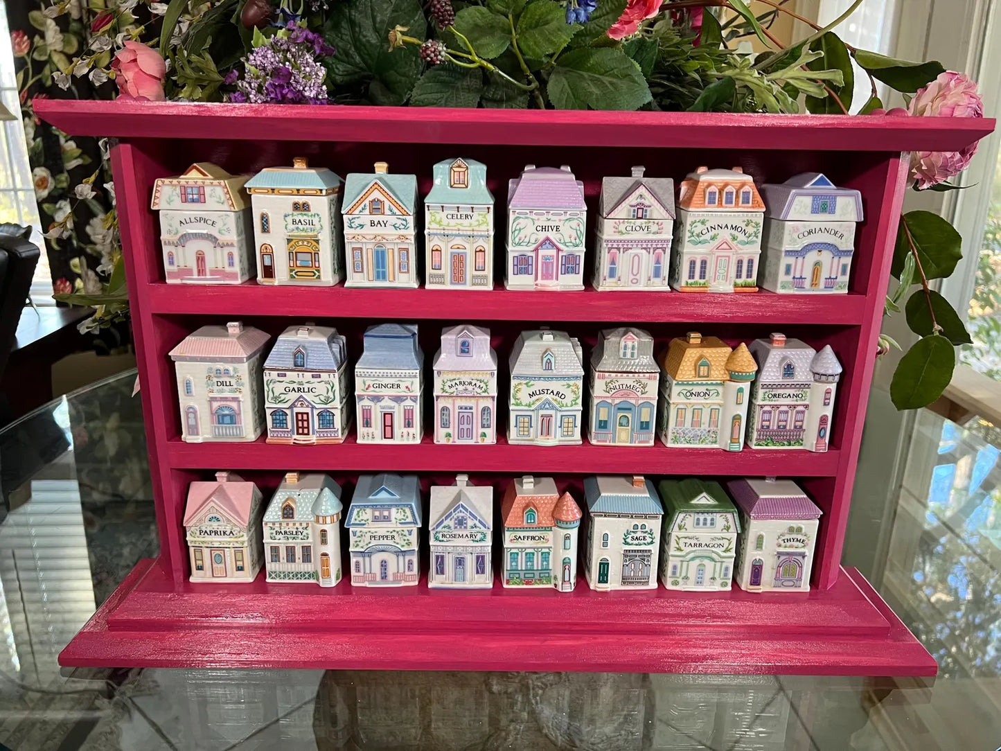 Lenox Spice Village "Craftsman Style Display Rack" - Countertop or Wall Mounted - Custom Wood Spice House Organizer Made in America.