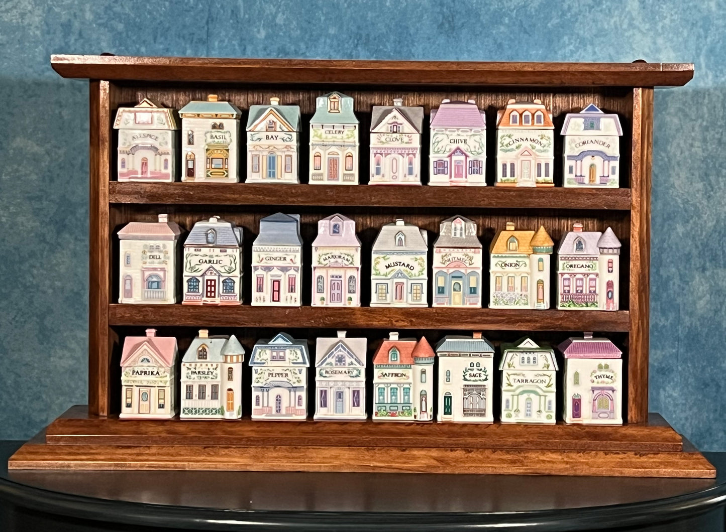 Lenox Spice Village "Craftsman Style Display Rack" - Countertop or Wall Mounted - Custom Wood Spice House Organizer Made in America.