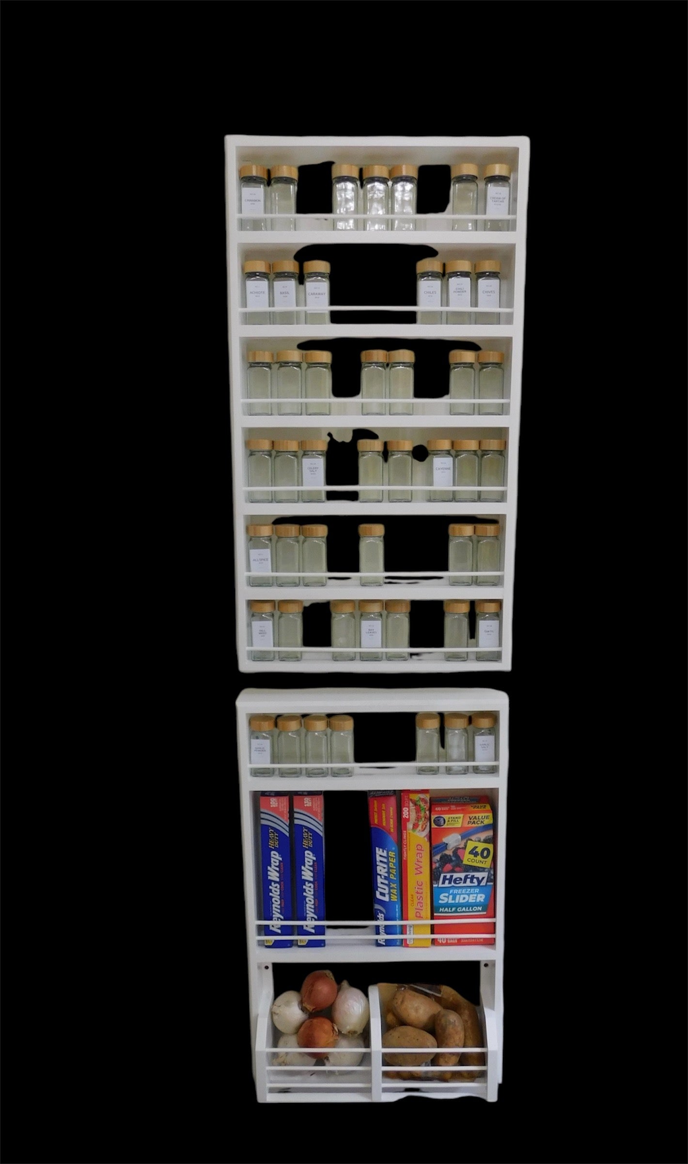 Bottom Section Wall / Door Mounted -  Spice Rack Organizer