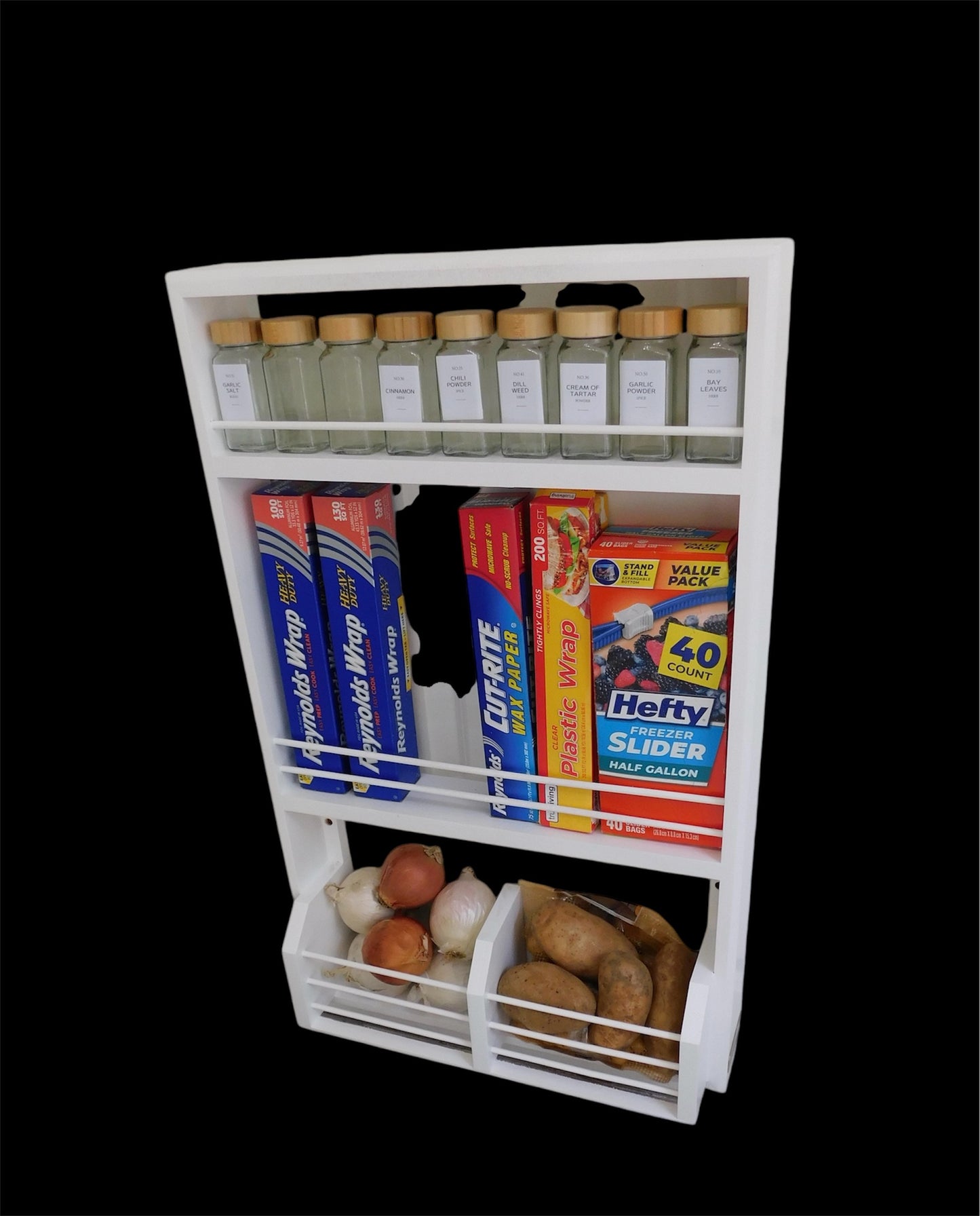 Bottom Section Wall / Door Mounted -  Spice Rack Organizer