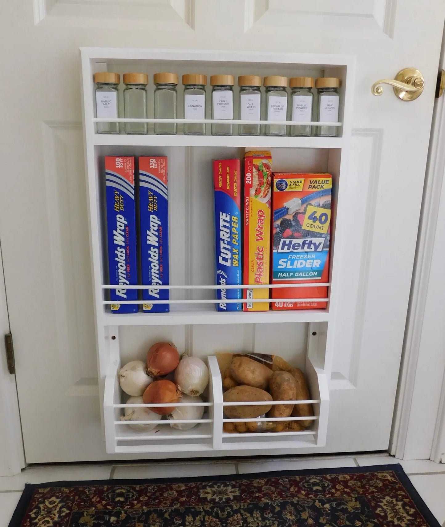 Bottom Section Wall / Door Mounted -  Spice Rack Organizer