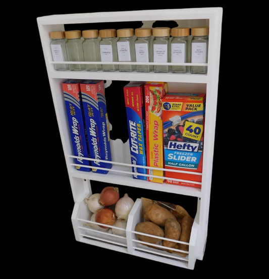Bottom Section Wall / Door Mounted -  Spice Rack Organizer