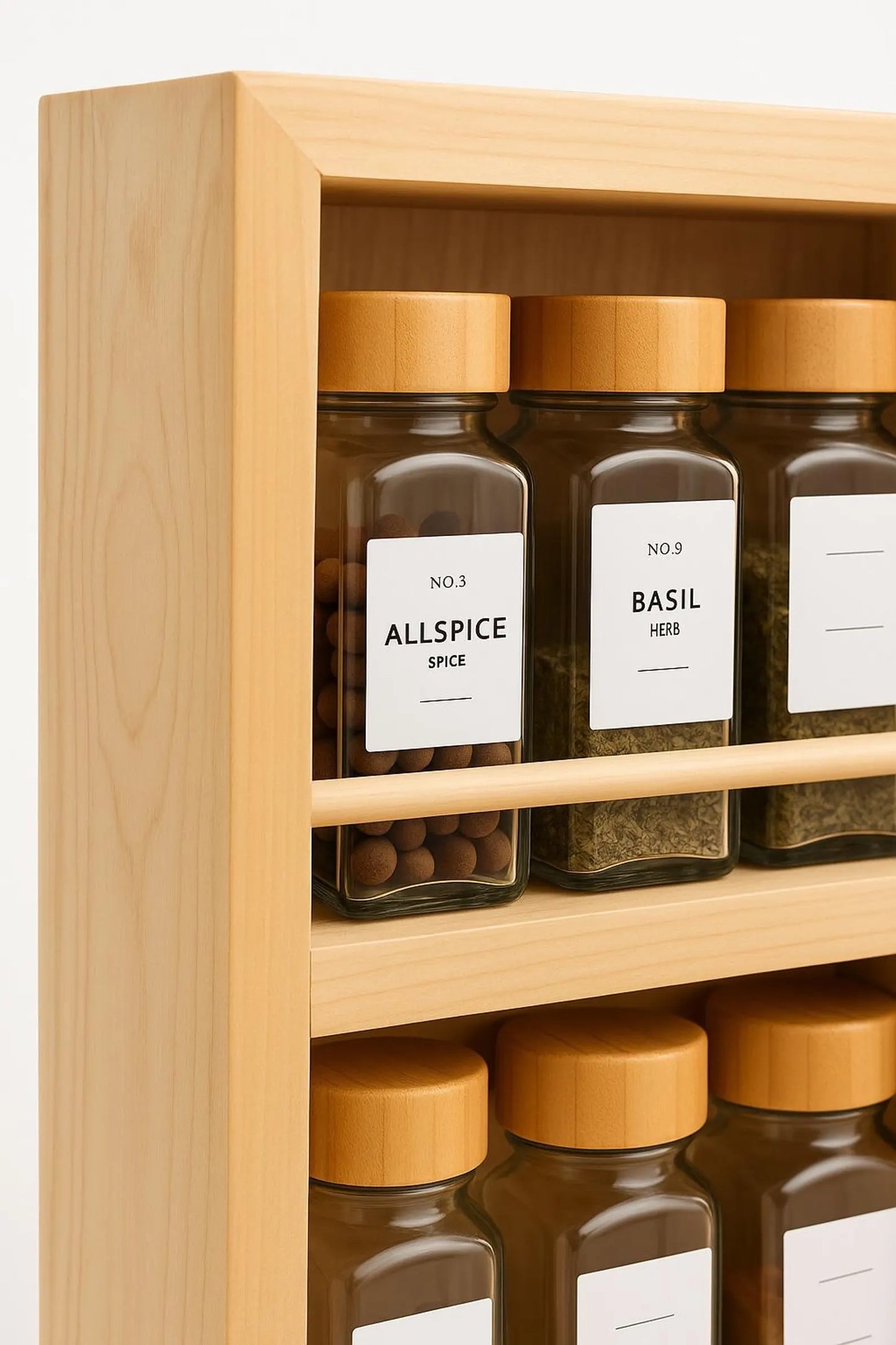 Custom Spice Rack – Wall or Door Mounted Organizer – Crafted to Your Size and Layout – Custom Wood Spice Storage – Signature Collection