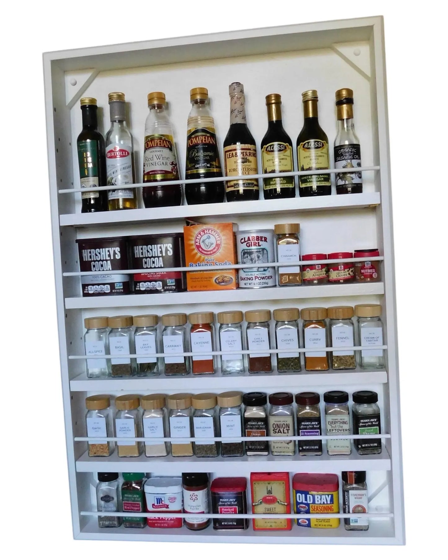 Custom Spice Rack – Wall or Door Mounted Organizer – Crafted to Your Size and Layout – Custom Wood Spice Storage – Signature Collection