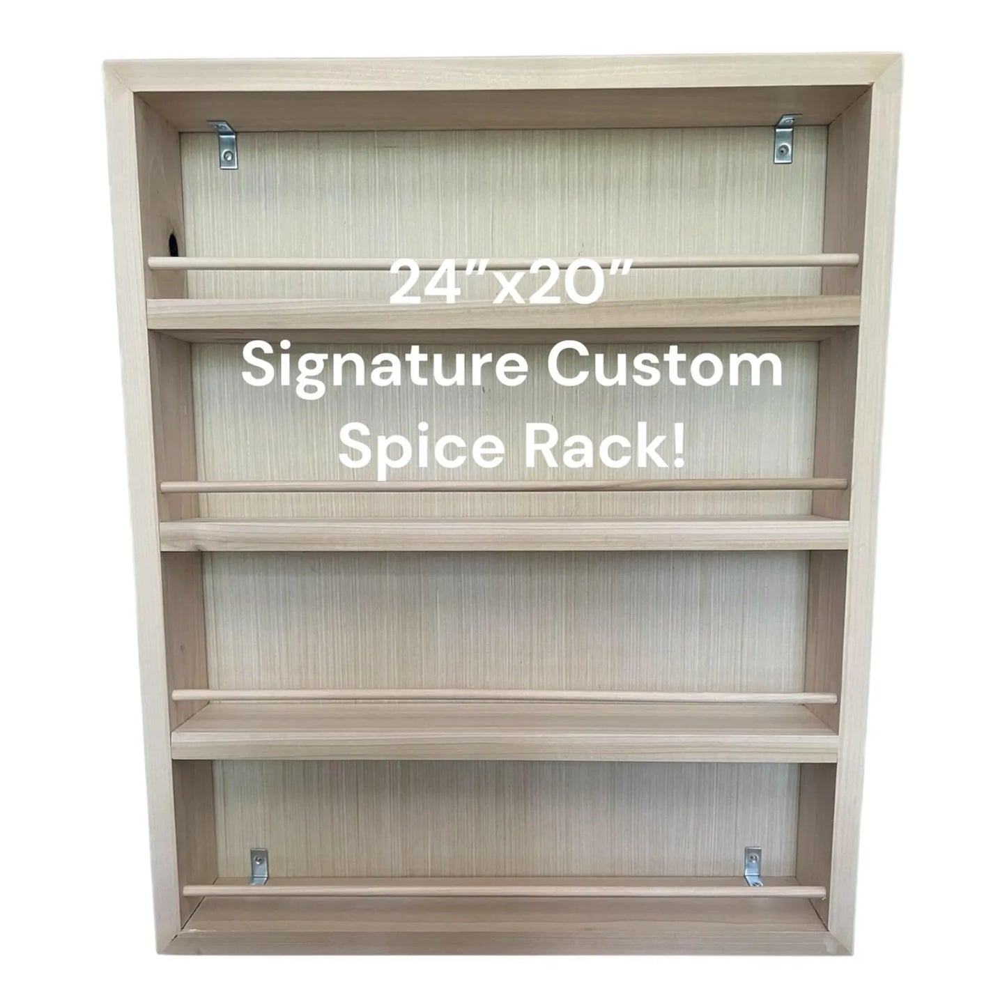 Custom Spice Rack – Wall or Door Mounted Organizer – Crafted to Your Size and Layout – Custom Wood Spice Storage – Signature Collection